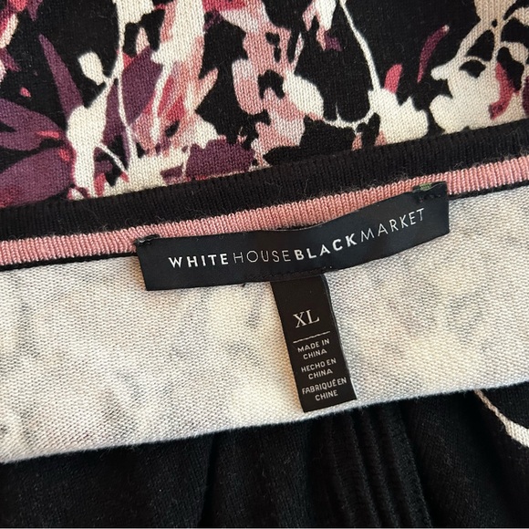 White House Black Market Womens Floral V-Neck Button Up Cardigan Sweater Size M - Picture 8 of 9